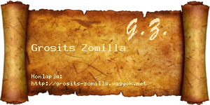Grosits Zomilla névjegykártya